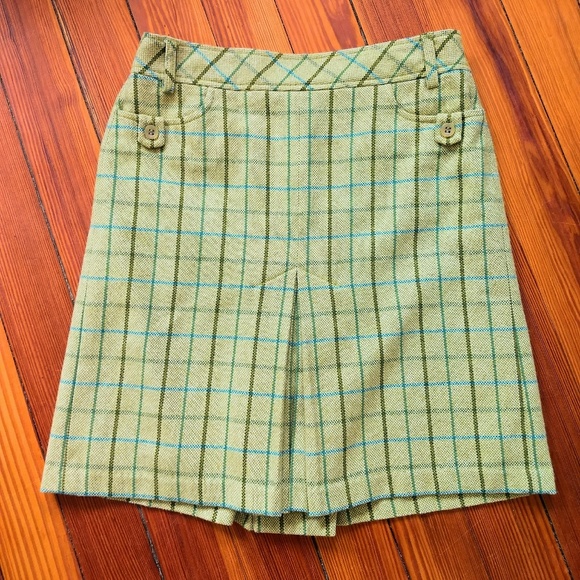 LOFT Dresses & Skirts - Loft Plaid Skirt Pleated Front & Back